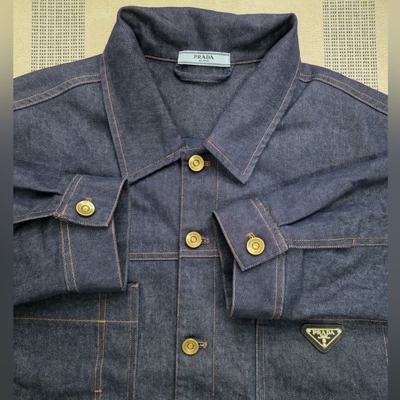 Prada Men's Dark Blue Denim Shirt Jacket - Picture 3 of 7